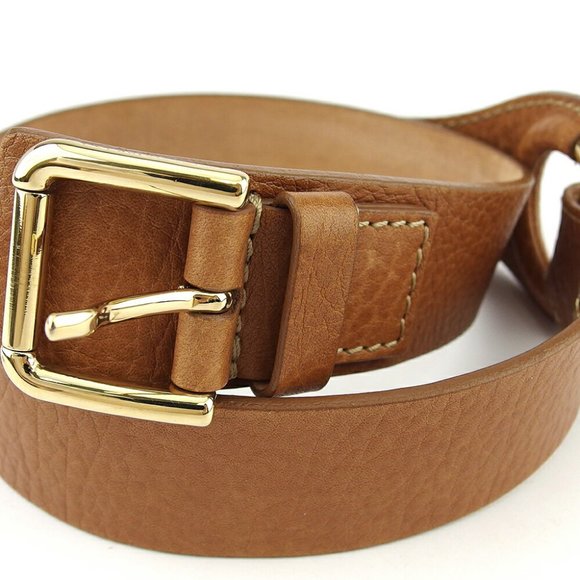 DOLCE & GABBANA Belt Pin Buckle Leather ?~ Gold Bracket Authentic - Picture 1 of 1